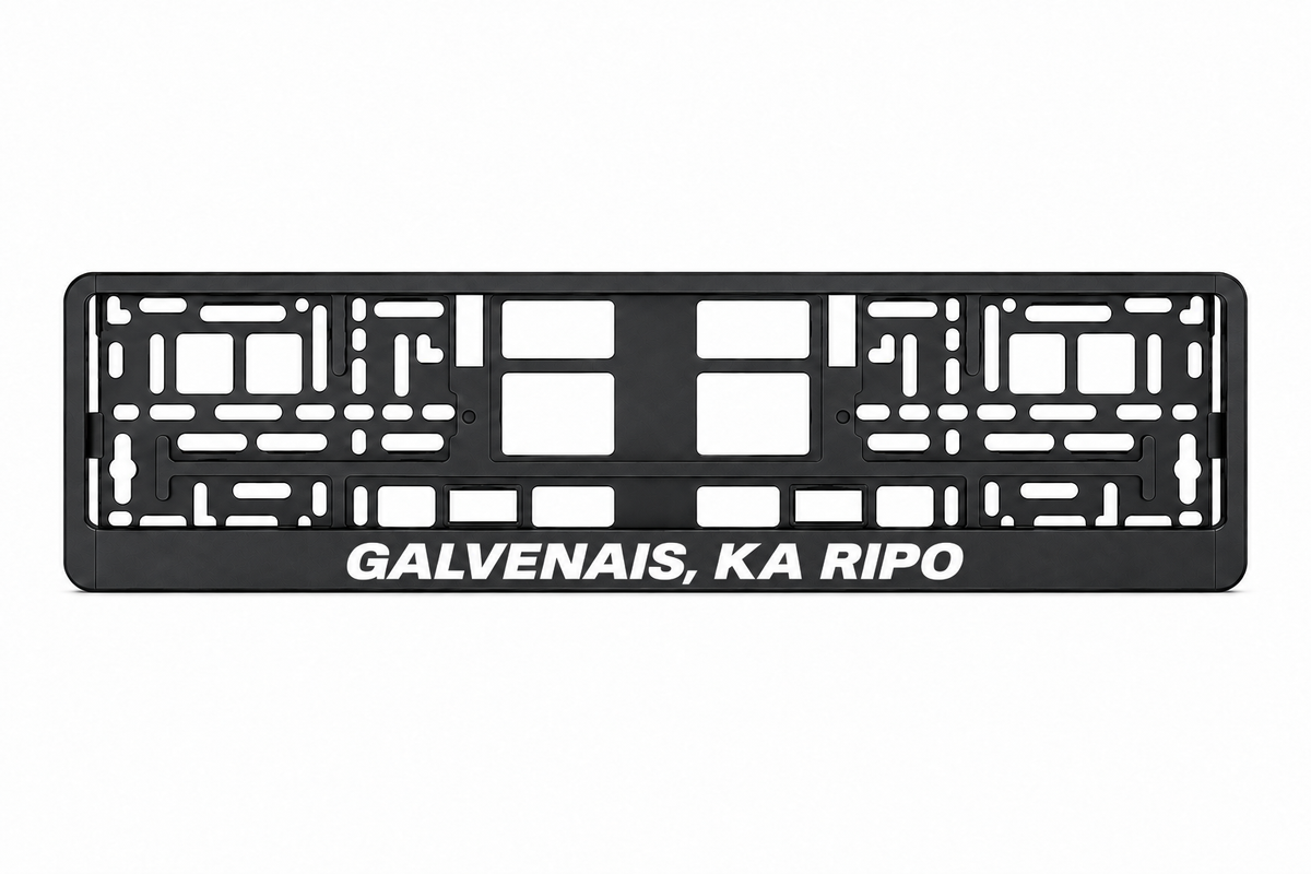 Чёрная рамка номерного знака GALVENAIS, KA RIPO