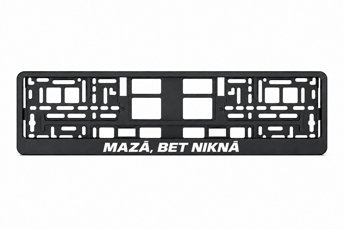 Чёрная рамка номерного знака MAZA, BET NIKNA