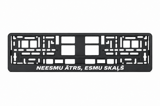 Чёрная рамка номерного знака NEESMU ĀTRS, ESMU SKAĻŠ